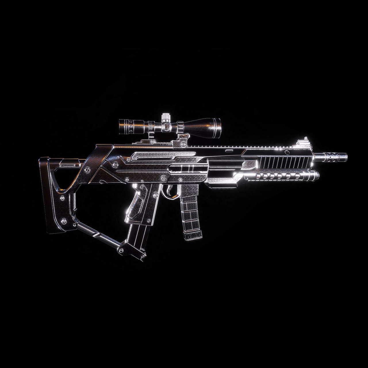 Cybercore-X Assault Rifle - Platinum